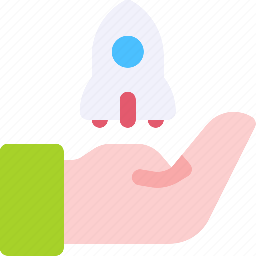 Hand, startup, development, rocket icon - Download on Iconfinder