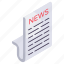 business news, newspaper, newsletter, print media, folded paper 
