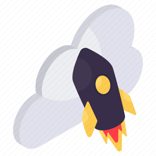 Cloud startup, launch, initiation, mission, commencement icon - Download on Iconfinder
