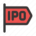 ipo, initial, public, offering, stock, market, trend, flag