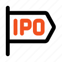 ipo, initial, public, offering, stock, market, trend, flag