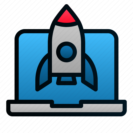 Business, laptop, launch, rocket, startup icon - Download on Iconfinder