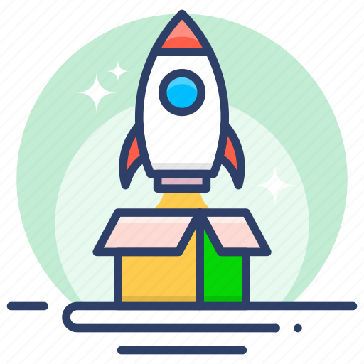 Box, flame, launch, product, rocket icon - Download on Iconfinder