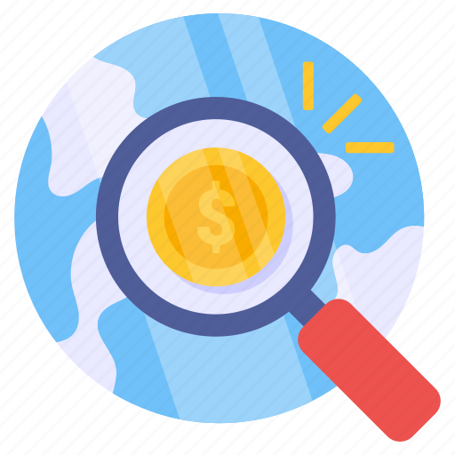 Search global, money, financial analysis, search dollar, find money, money analysis icon - Download on Iconfinder