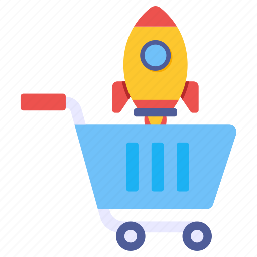 Shopping launch, shopping startup, commerce, handcart, pushcart icon - Download on Iconfinder