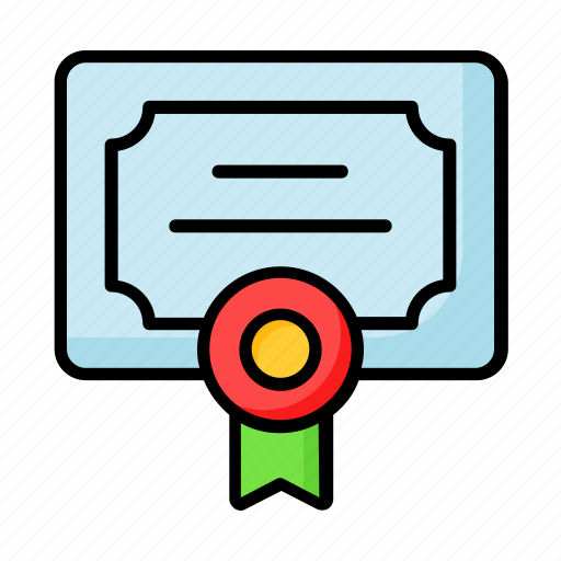 Certificate, diploma, document, achievement, credentials, degree, badge icon - Download on Iconfinder