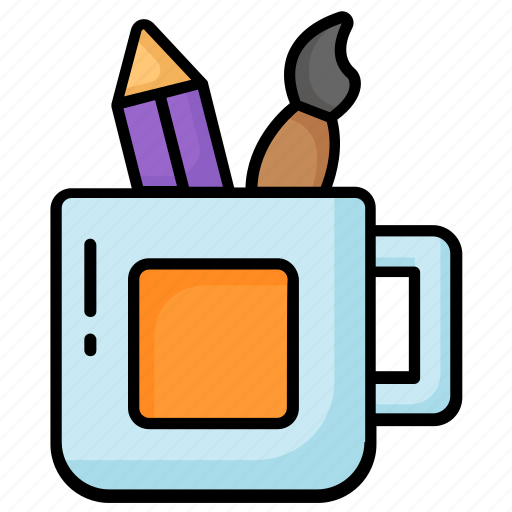 Stationery, holder, brush, pencil, box, case, pot icon - Download on Iconfinder