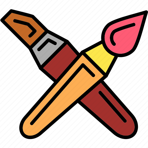 Brushes, brush, color, decorating, home, paint, red icon - Download on Iconfinder