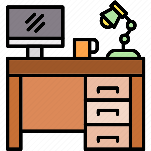 Desk, computer, home, office, studio, work, from icon - Download on Iconfinder
