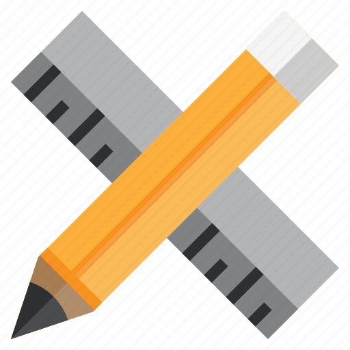 Pencil, and, ruler, tools, office, hardware, stationery icon - Download on Iconfinder