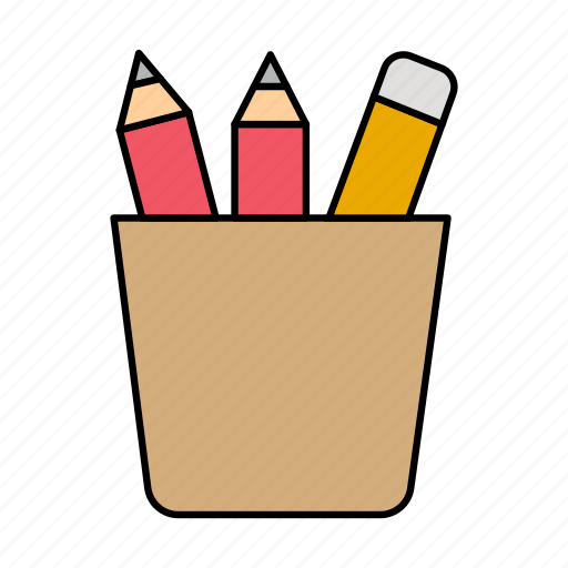 Pencil, holder, school, stationery icon - Download on Iconfinder