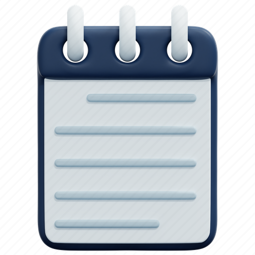 Notepad, note, notebook, writing, tool, education, 3d icon - Download on Iconfinder