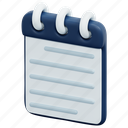 notepad, note, notebook, education, writing, tool, 3d