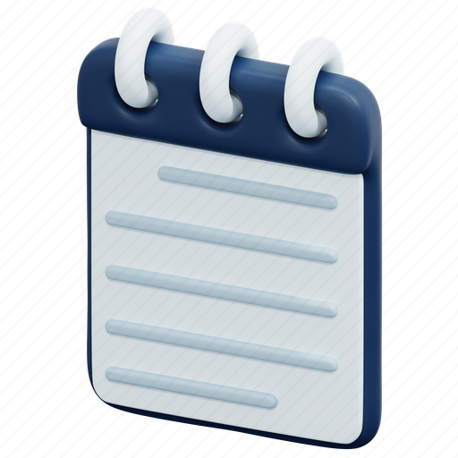 Notepad, note, notebook, education, writing, tool, 3d icon - Download on Iconfinder