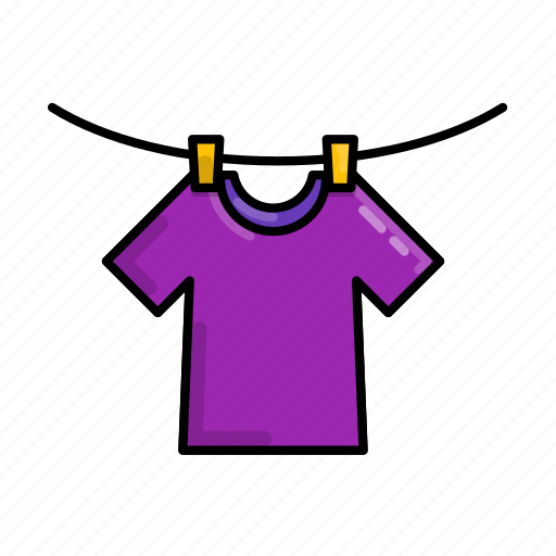 Clothes, clothesline, dress, dry, shirt, stayathome, wash icon - Download on Iconfinder