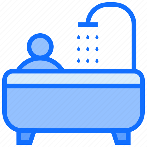 Stay at home, quarantine, activities, bathroom, bathtub, wash icon - Download on Iconfinder