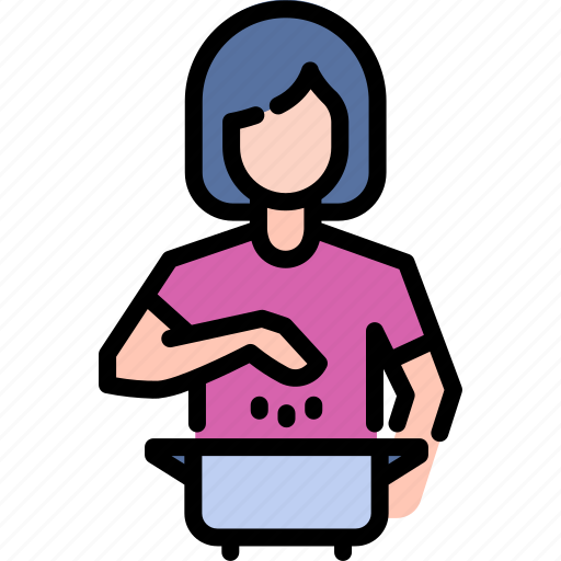 Chef, cooking, cuisine, female, food, kitchen, prepare icon - Download on Iconfinder