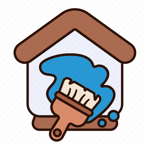 House, paint, renovation, roller, painter, bucket icon - Download on Iconfinder