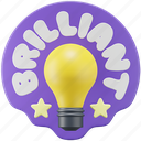 brilliant, sticker, lamp, light, bulb, energy, emoji, battery, power 