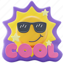 cool, sun, sticker, glasses