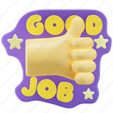 good, job, sticker, like, emoji, ok, hand, finger, gesture 
