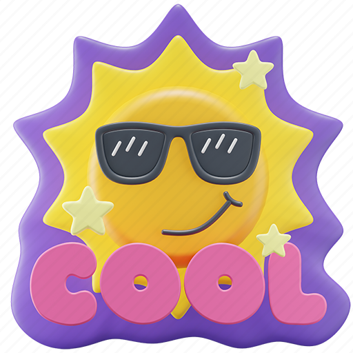Cool, sun, sticker, glasses sticker - Download on Iconfinder