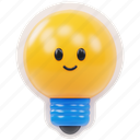 happy, bulb, emoji, light bulb, light, smile, creative, idea, face 