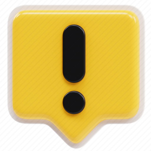 Alert, warning, error, danger, caution, notification, attention 3D illustration - Download on Iconfinder