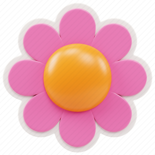 Flower, emoji, sticker, emotion, emoticon, expression, spring 3D illustration - Download on Iconfinder