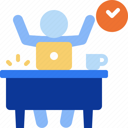 Job is done, complete, happy, office, business, work, finance icon - Download on Iconfinder