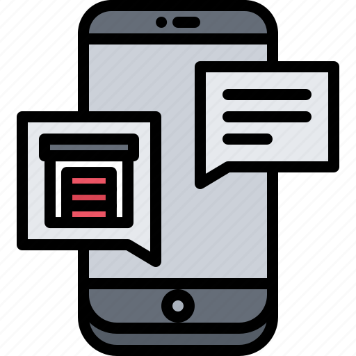 Building, message, messenger, smartphone, storage, warehouse, garage icon - Download on Iconfinder