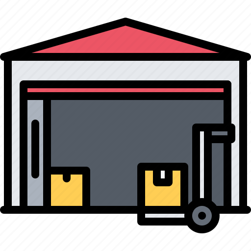 Building, box, cart, storage, warehouse, garage icon - Download on Iconfinder