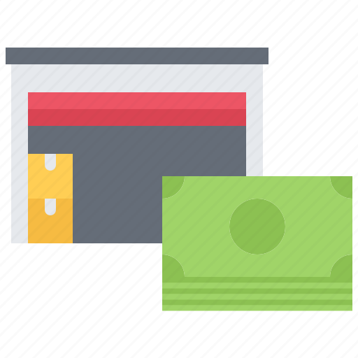 Building, money, purchase, box, storage, warehouse, garage icon - Download on Iconfinder