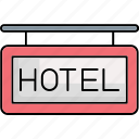 hotel, sign, travelling, journey