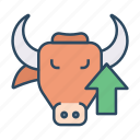 stock, market, bull market, bull
