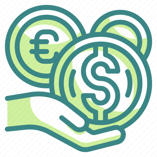 Currency, hand, money, exchange, payment, coins, stock icon - Download on Iconfinder