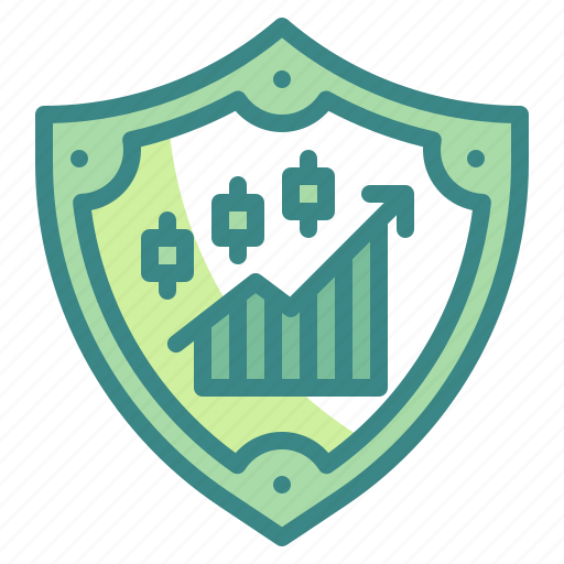 Shield, protection, business, stock, market, chart, security icon - Download on Iconfinder
