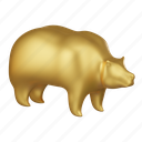 golden, bear, market, stock market, bearish