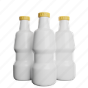 milk, bottle, front, drink, food, water, glass 