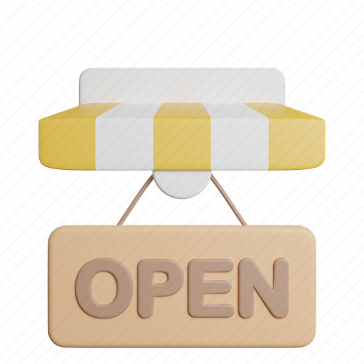 Open, store, front, shop 3D illustration - Download on Iconfinder