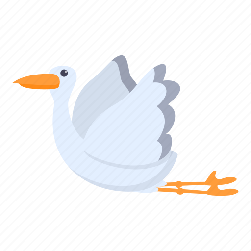Flying, young, stork icon - Download on Iconfinder