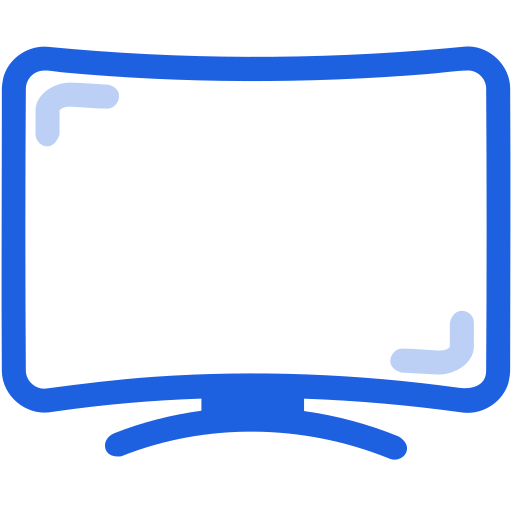 Curved, screen, sleek, television icon - Free download