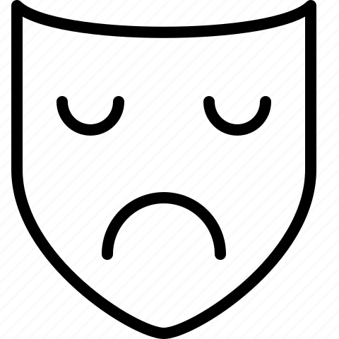 Mask, line, sad, theater, show icon - Download on Iconfinder