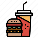 burger, cola, drinks, fast, food