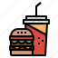 burger, cola, drinks, fast, food 