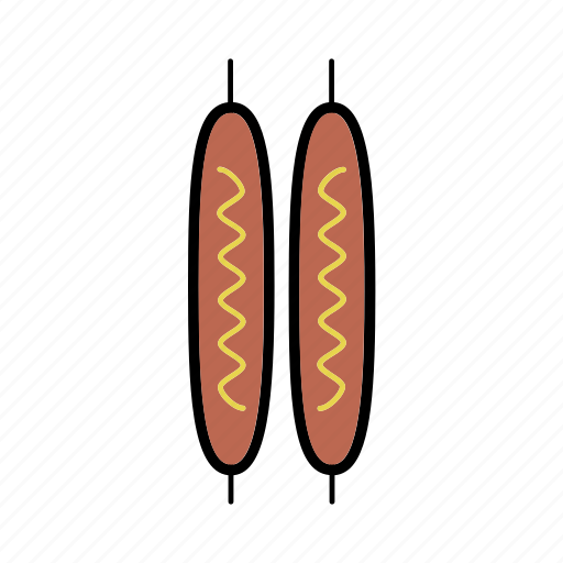 Frankfurter, sausage, sausages on the grill, snacks, street food icon - Download on Iconfinder