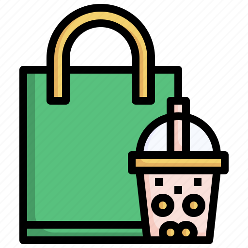 Pearl, tea, bag, bubble, iced, drink icon - Download on Iconfinder