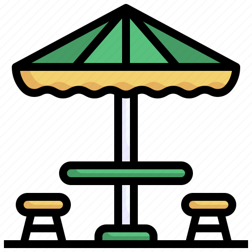 Table, outdoor, umbrella, market, chair icon - Download on Iconfinder