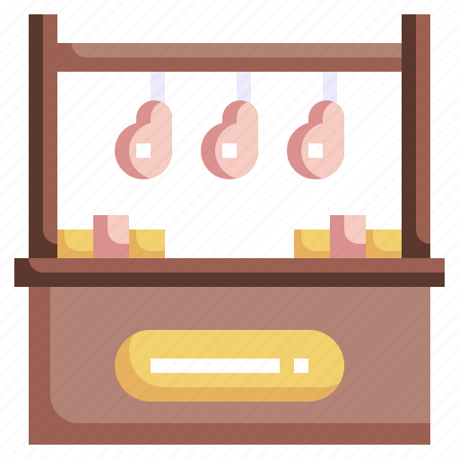 Meat, food, stand, stall, street, market icon - Download on Iconfinder