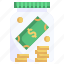 tips, coin, money, jar, finance 